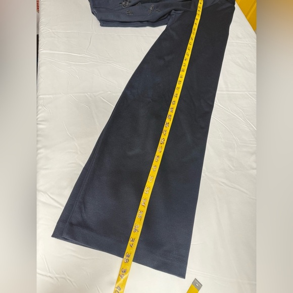 H&M Navy embroidered puff sleeve midi shift dress size M - Picture 13 of 13